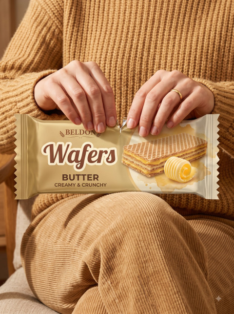 Creamy & Crunchy AI Butter Wafer Photography Prompts - Angle 2