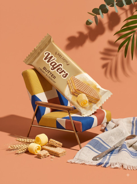 Creamy & Crunchy AI Butter Wafer Photography Prompts - Primary Shot