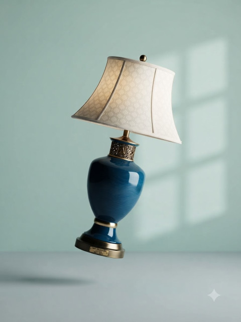 Ceramic Table Lamp Levitating Studio Shot