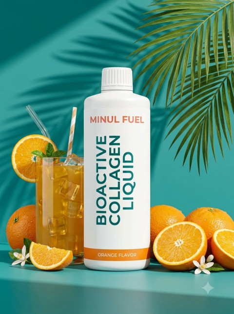 Collagen Liquid Bottle Tropical Juice Hero Shot