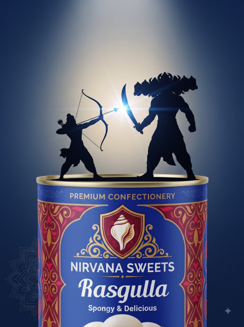 Diwali Rasgulla Tin Premium Confectionery Photography Prompts - Angle 2