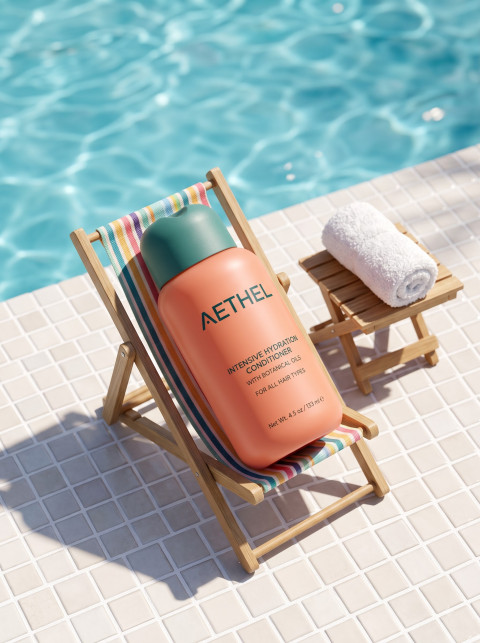 Conditioner Bottle on Miniature Beach Lounge Chair