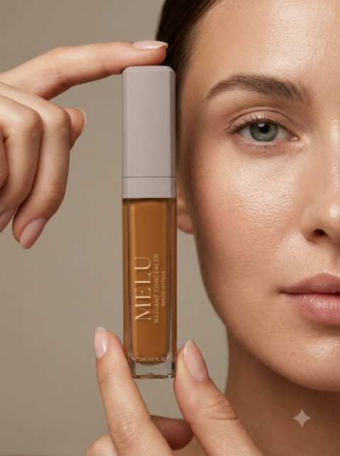 Cosmetic Concealer Held by Model Hand Close-Up