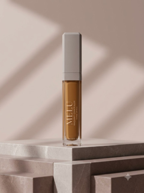 Cosmetic Concealer Hero Packshot on Tiered Marble