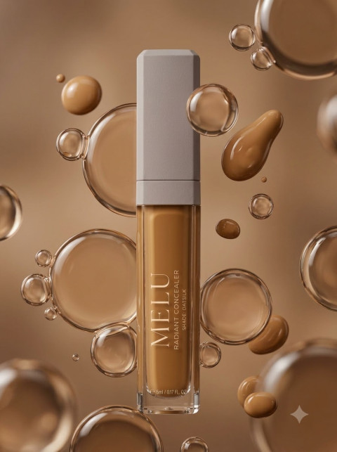 Cosmetic Concealer Surrounded by Floating Bubbles
