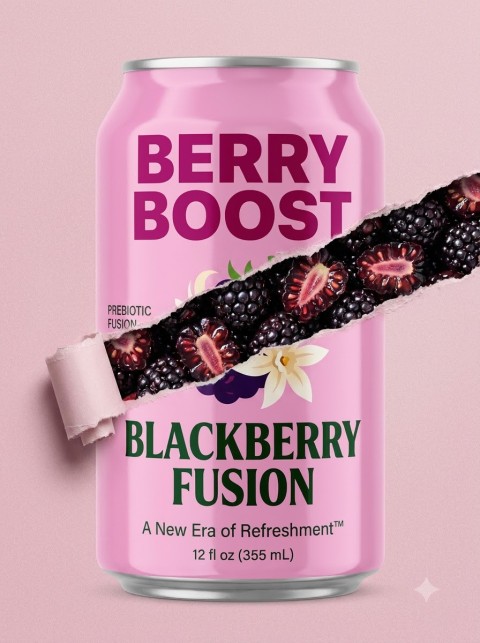 Creative Torn Paper Beverage Can Shot with Fruit Core