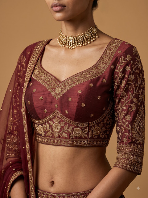 Designer Silk Choli AI Lookbook Product Photography Prompt Studio Torso Crop