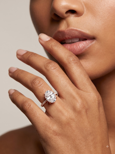 Diamond Engagement Ring AI Portrait Jewelry Product Photography Prompt Model Close-Up