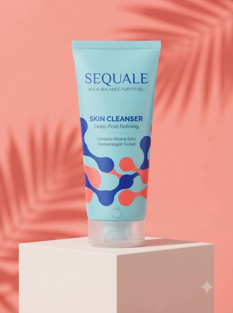 Face Cleanser Tube on Podium with Shadow