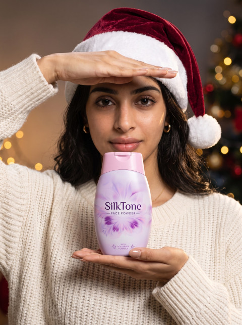 Face Powder Product Photography Holiday Presentation Christmas Theme 