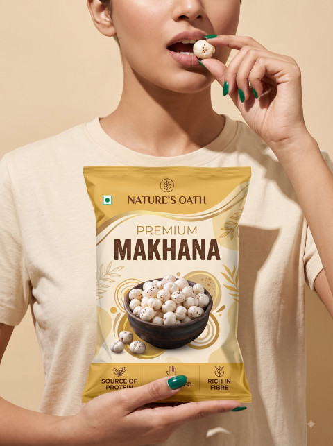 Female Lifestyle Food Product Photography Prompt Woman Eating Healthy Makhana Snack