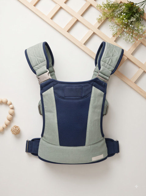 Sage and Navy Baby Carrier Photography Prompt Collection - Primary Shot