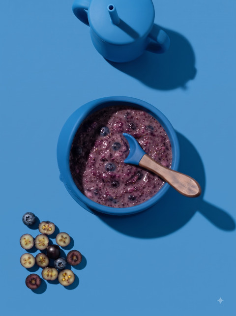 Silicone Baby Feeding Bowl & Spoon Commercial Ecommerce Photoshoo - Primary Shot