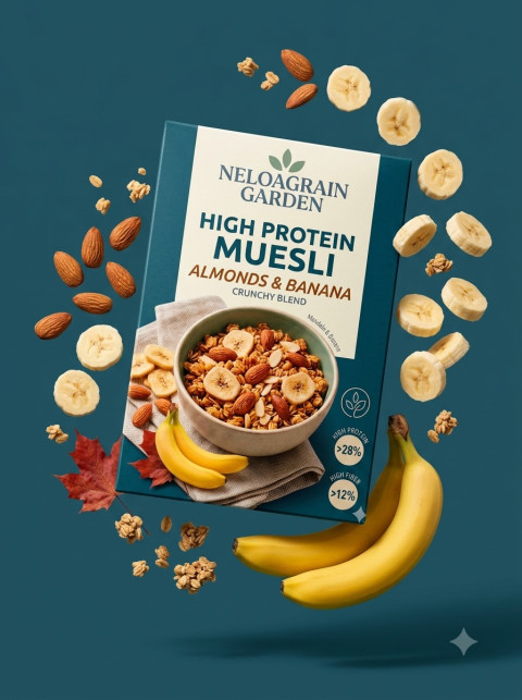 Floating Ingredients Muesli Box Hero Shot