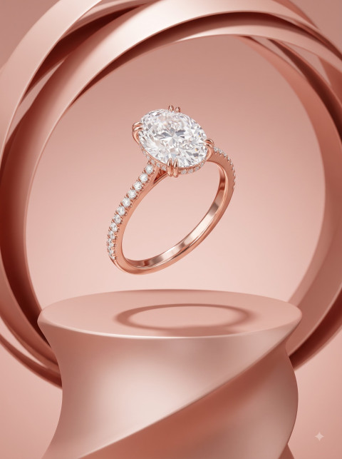 Floating Solitaire Ring AI Minimalist Studio Product Photography Prompt Sculptural Pedestal