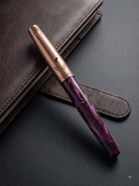 Fountain Pen Hero Packshot on Leather Journal