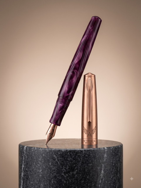Fountain Pen Studio Packshot on Black Marble Column