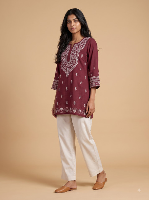 Full Length Studio Kurti AI Product Photography Prompt Casual Neutral Background