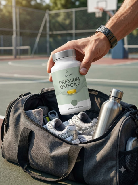 Hand Grabbing Supplement Bottle from Gym Bag
