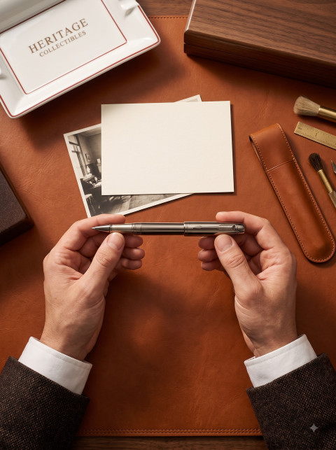Luxury Metallic Rollerball Pen Studio & Splash Photoshoot Prompts - Angle 3
