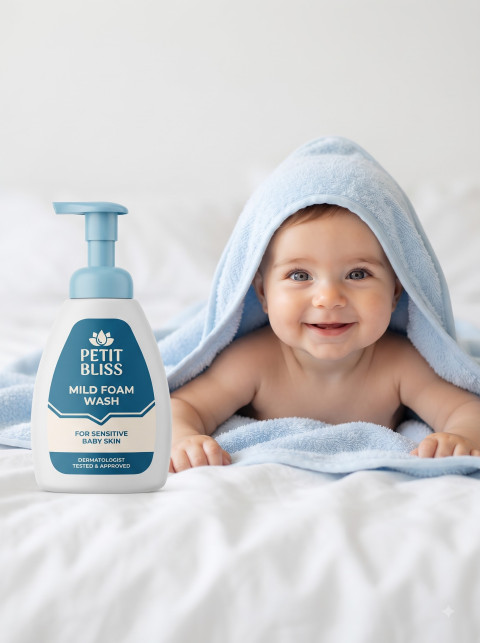 Hooded Towel Infant AI Product Photography Prompt Clean White Bed Setting