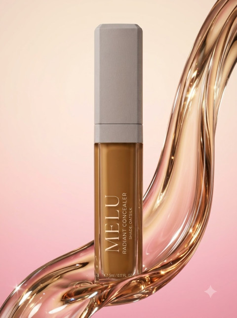 Liquid Concealer with Glossy Wave Backdrop