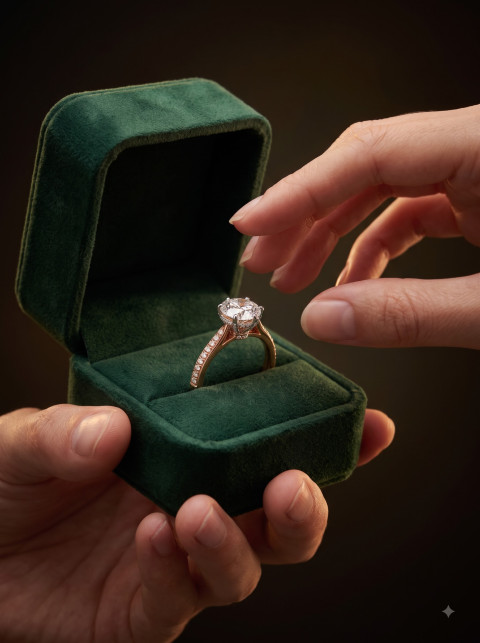 AI Rose Gold Diamond Ring Photoshoot Prompts & Studio Packshots - Primary Shot