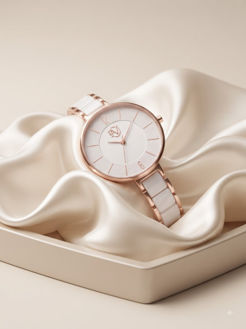 Luxury Horology Commercial Editorial Product Photography Prompt Fluid Silk Display