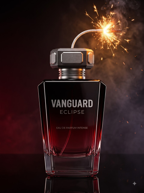 Men's Cologne AI Product Photography Prompt Festive Sparkler Explosion