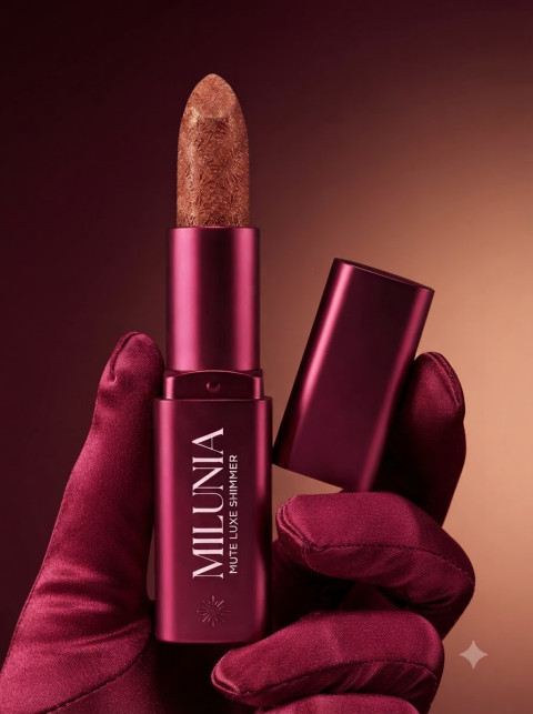 Metallic Lipstick in Gloved Hand Studio Shot