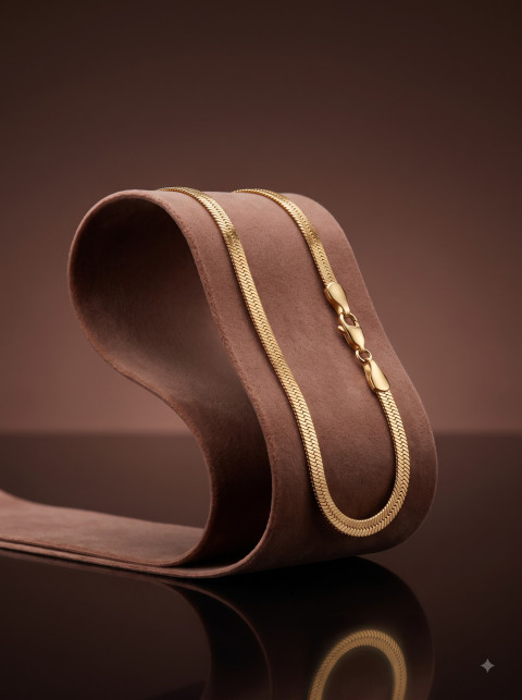 Minimalist Gold Chain Commercial Still Life Photography Prompt Sculptural Suede Prop