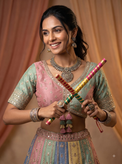 Navratri Season Jewelry Lifestyle Product Photography Prompt Festive Garba Look