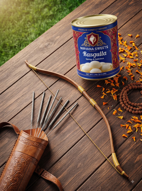 Diwali Rasgulla Tin Premium Confectionery Photography Prompts - Angle 3