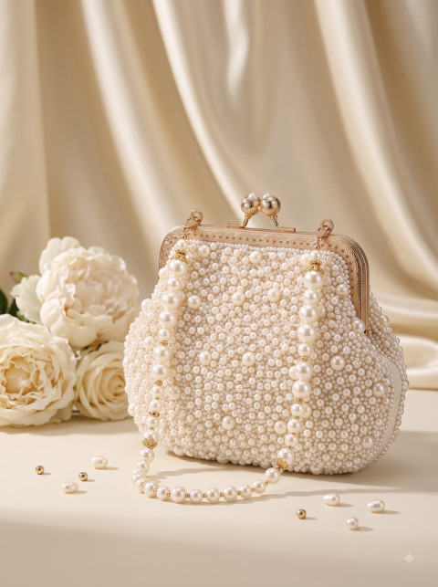 AI Pearl Clutch Bag Photography Prompts Elegant Studio & Lifestyle Collection - Primary Shot