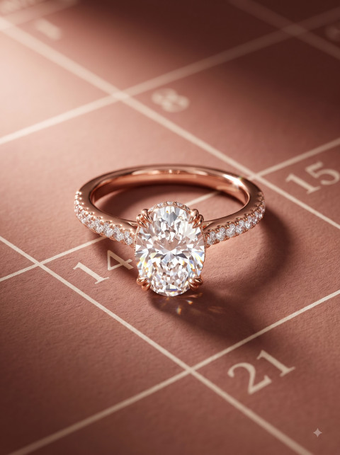 Proposal Diamond Ring AI Flat Lay Product Photography Prompt Calendar Grid
