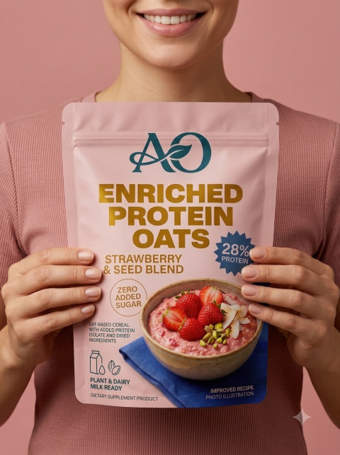 Protein Oats Hands Holding Packshot