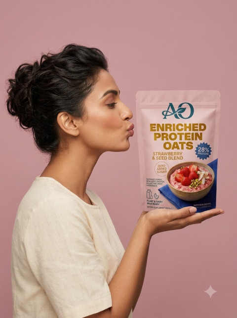 Protein Oats Model Editorial Shot