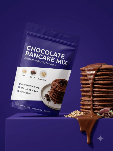 Protein Pancake Mix Pouch with Syrup Pour
