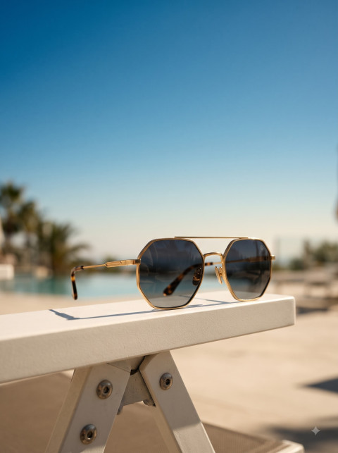 AI Luxury Eyewear & Designer Sunglasses Studio Photography Prompts - Angle 2
