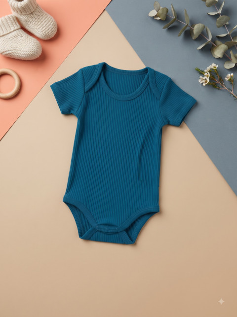Ribbed Baby Bodysuit Apparel E-Commerce Photoshoot Prompts - Primary Shot