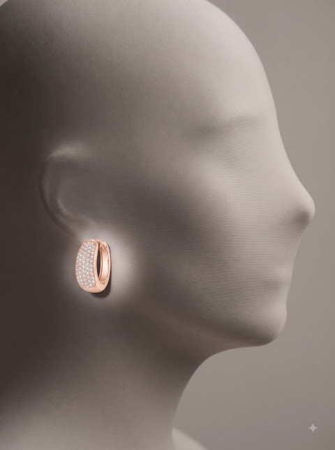 Rose Gold Huggie Earring AI Ecommerce Product Photography Prompt Clean Display