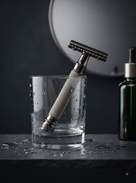 Safety Razor Still Life Product Photography Prompt Slate Vanity Setup