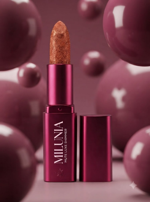 Shimmer Lipstick Hero Packshot with Spheres