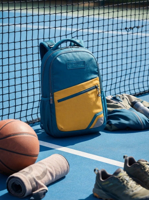 Sports Backpack Hero Shot Against Tennis Net