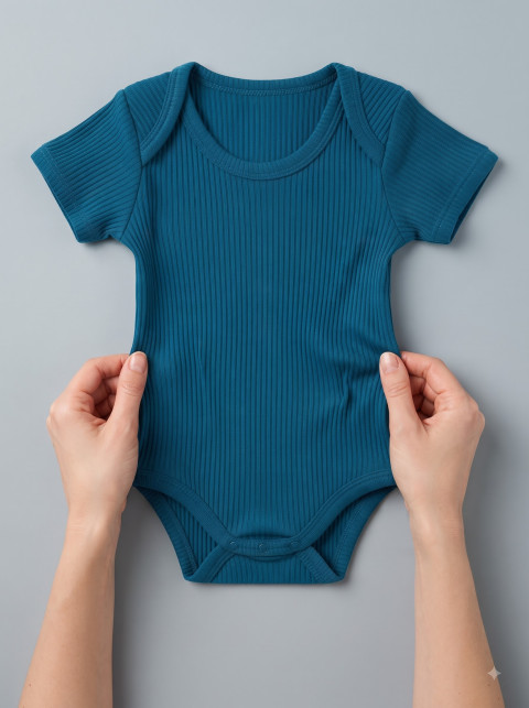 Stretch Demonstration Baby Bodysuit AI Hands-In-Frame Product Photography Prompt