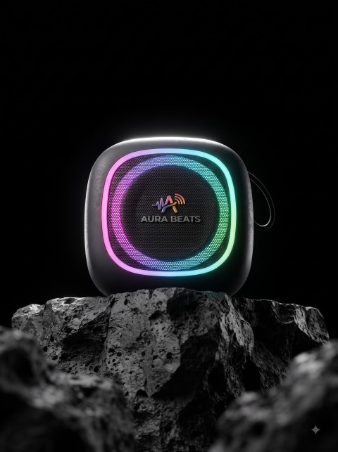 RGB Bluetooth Speaker Commercial Studio and Lifestyle Photoshoot Prompts - Primary Shot