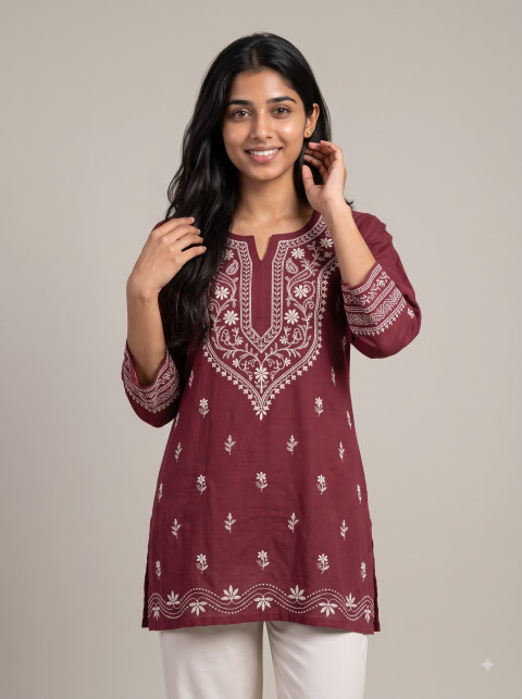 Studio Portrait Kurti AI Product Photography Prompt Mid-Shot Indian Female Model