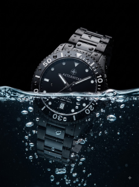 Submerged Luxury Watch AI Underwater Product Photography Prompt Rising Air Bubbles