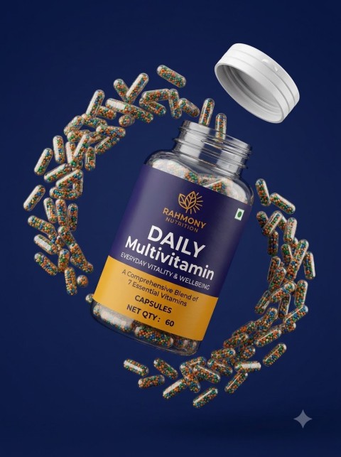 Supplement Bottle Floating Capsules Shot with Levitation