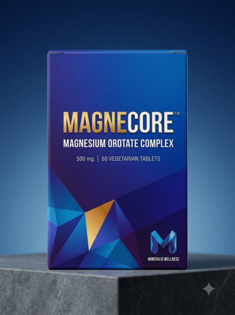 Supplement Box Packshot on Stone Surface